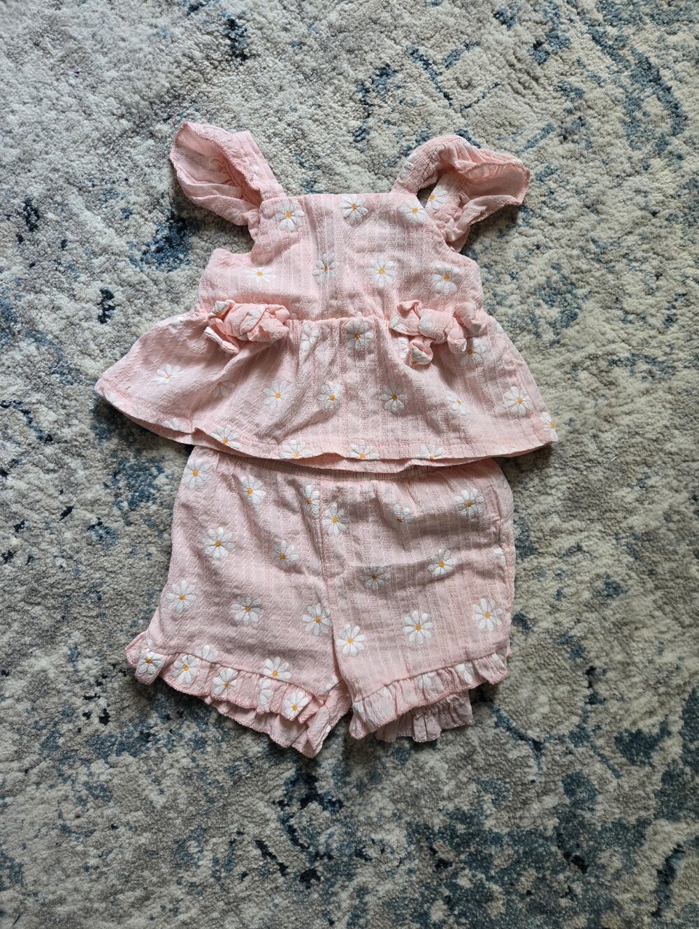 Pink Daisy Ruffle Two-Piece Baby Set